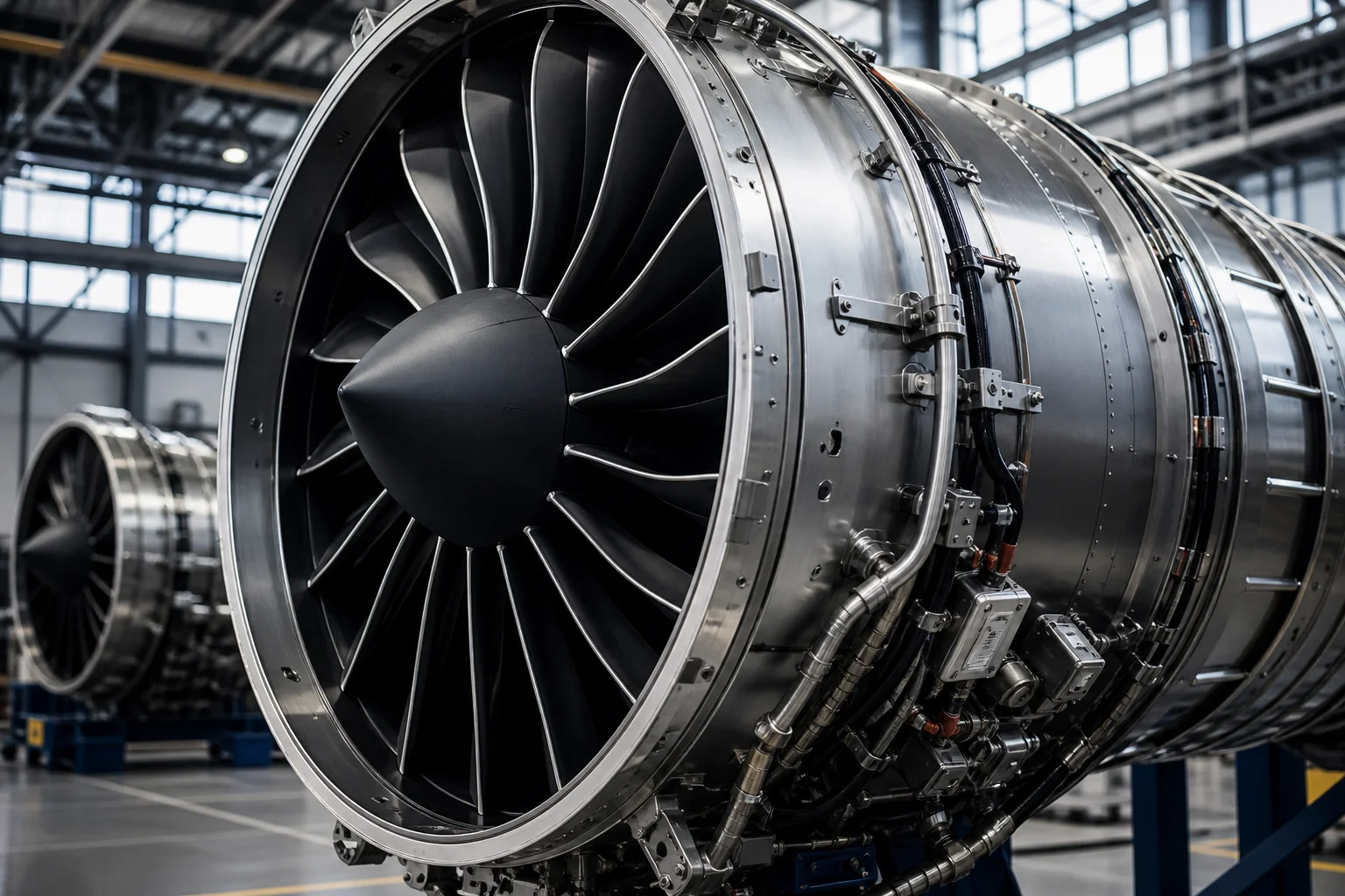 Corporate image showing aircraft engine technology work